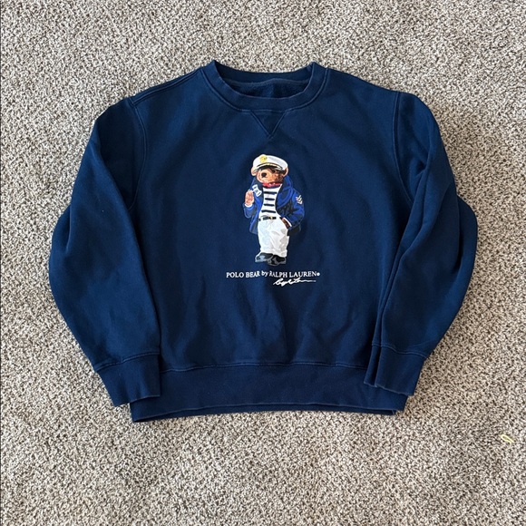 Ralph Lauren Blue Polo Bear Crewneck - Picture 1 of 1